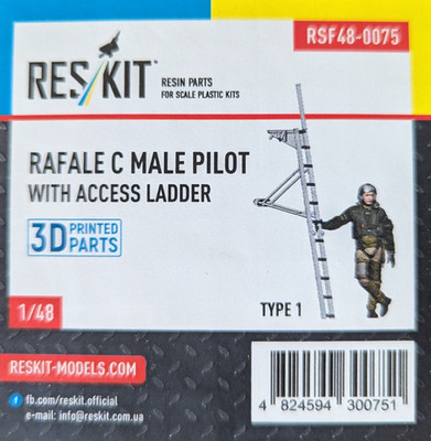 ResKit RSF48-0075 - 1:48  Rafale C Male Pilot with Access Ladder. Resin 3d Druck