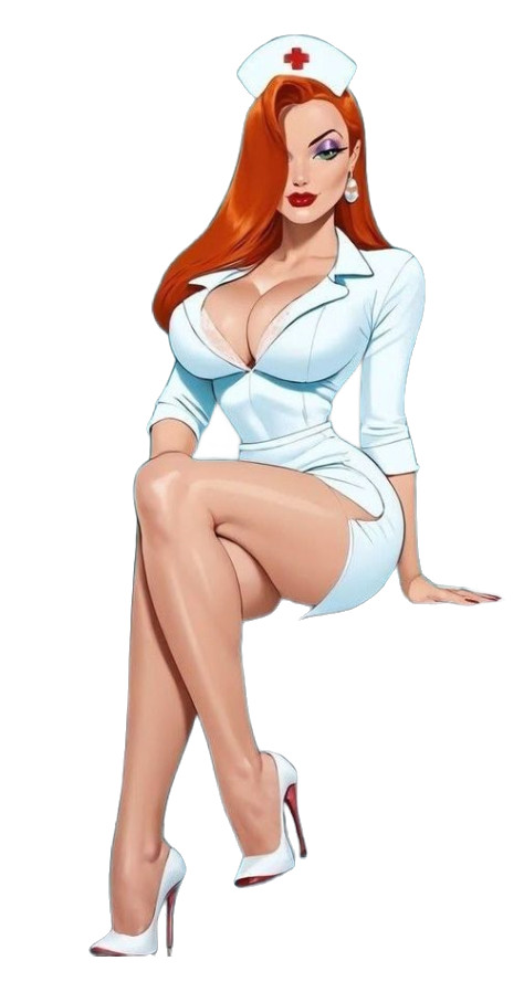 2304 Nurse Jessica Sticker, Waterproof Laminated Pinup Sexy Rabbit Waifu