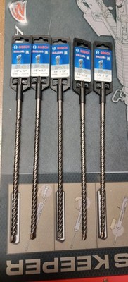 5 BOSCH 12'' SDS PLUS CARBIDE TIPPED MASONRY HAMMER DRILL BITS 3/8'' HC2064 S4L