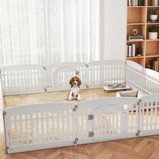 Portable Puppy Exercise Pen w/ Secure Locking Door-White