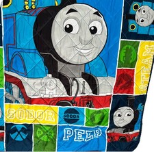 Y2K Thomas The Train Quilted Blanket Toddler Size Throw Reversible 39x59
