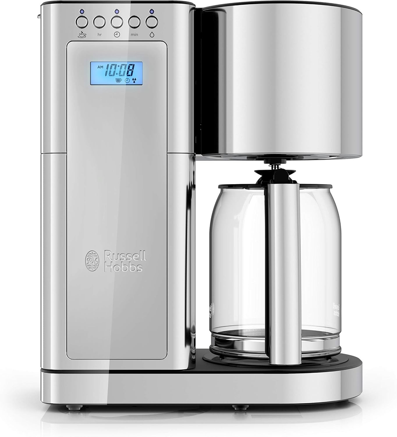 Russell Hobbs Glass Series 8-Cup Coffeemaker, Black & Silver, CM8100BKR