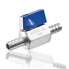 3/8”Barb Ball Valve - Stainless Steel Hose ID Barb Mini 3/8" Barb Ball Valve