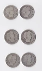 US Coin Barber Quarter 25C (6 Coin LOT) - 1907, 1914, 1909 - 90% Silver
