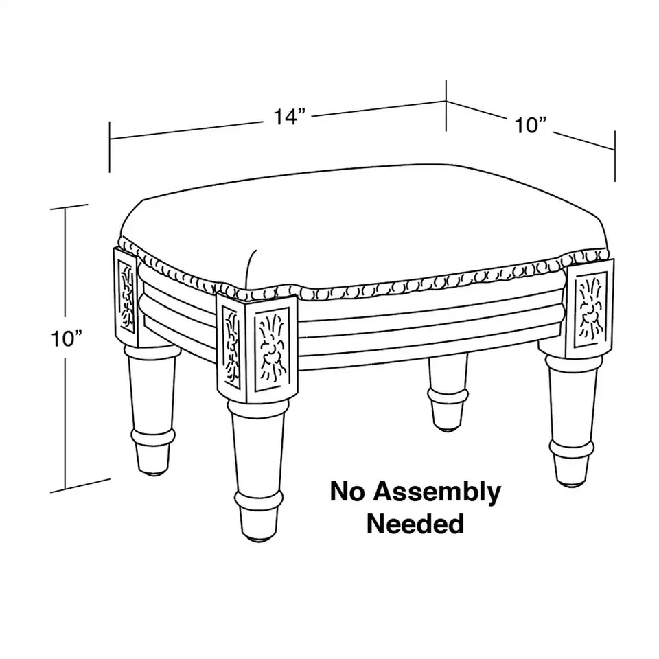 Серо-коричневый тосканский цветочный табурет для ног со старинной белой отделкой серо-коричневый маленький - Изображение 3 из 3