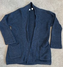 GAP KIDS Girls Sz L 10 Open Navy Cardigan Heavy Chunky Sweater