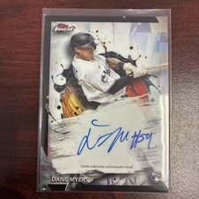 2024 Topps Finest Dane Myers Refractor Rookie On Card Auto Autograph Marlins. rookie card picture