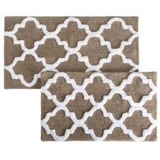 2 Piece Bathroom Rug Set - 41x24.5 Inch and 34x21 Inch 100 Cotton Bath Mats ...