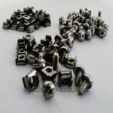 M6 Cage Nuts & 10-32 Screws for Server Rack Mounting Hardware Kit - 50 Pack
