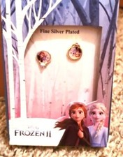 Disney Frozen II SistersFine Silver Plated Girls Stud Earrings With Anna  Elsa