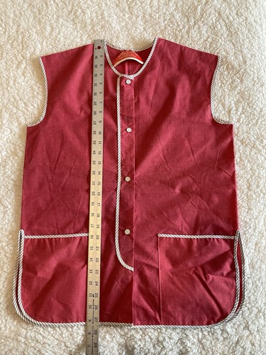 Vintage 60s 70s DEADSTOCK Kitchen Smock Button Apron Baking Wear NOS w/Defects M - Picture 11 of 11