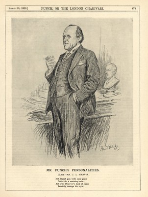Punch Writer VINTAGE PRINT - JAMES LOUIS GARVIN - JOURNALIST/EDITOR/WRITER - PUNCH ...