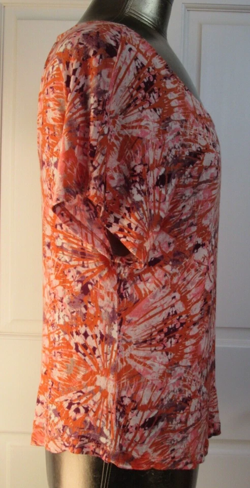 Camisa Kirra Naranja Gráfica Mujer Talla M Pecho 36 Espalda Abierta 305-28367 Foto 4 de 4