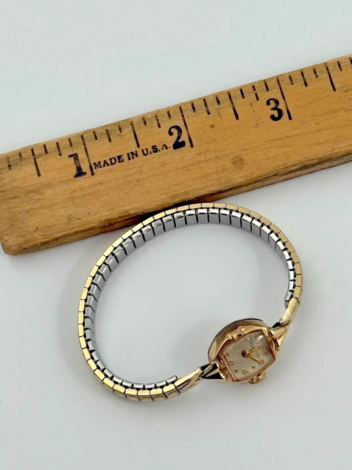 Vintage BULOVA Windup Relógio Feminino 10K Folheado a Ouro 21 Joias Mecânico FUNCIONA - Imagem 3 de 4