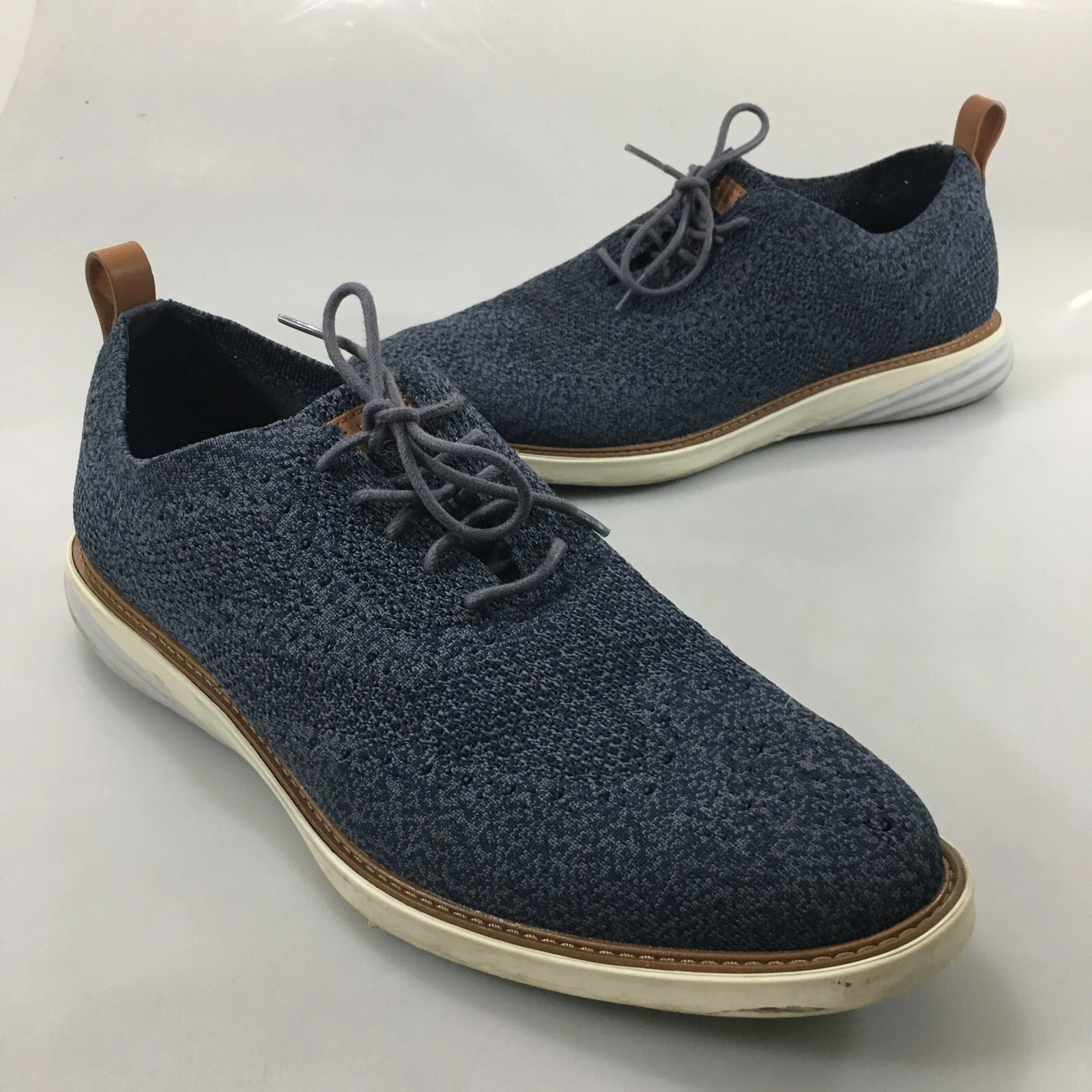 Cole Haan 13 M Grandevolution Stitchlite Blue Knit Oxford Casual Shoes C33107
