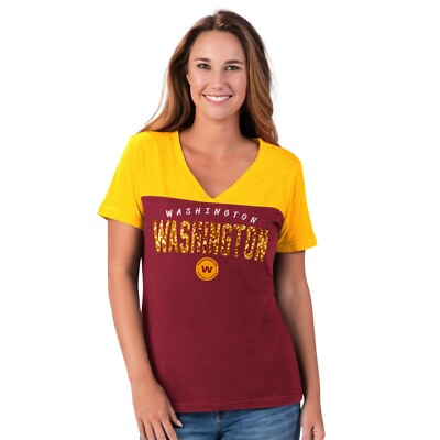 Washington Football Team G-III Women's RUN DOWN TEE Short Sleeve Shirt-  Burgundy