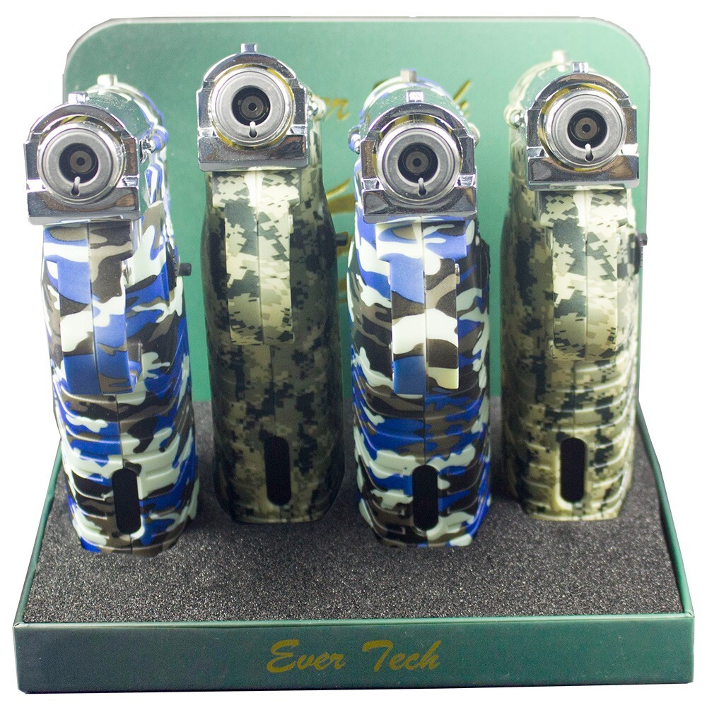 Ever Tech 6.5" Height Single Flame Gun Torch Big Lighter Refillable Personalized