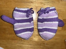 TCP Purple Lavender Striped Mittens Fleece Lined 18-24m 24 M