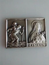Vintage Catholic Thin Pressed St Christopher St. Therese of Lisieux Medal