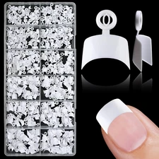 600PCS Short Gel Nail Tips Square Press on Nails White Acrylic Nail Tips Square