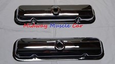 New Stock Chrome Valve Covers Pr 67-79 Pontiac Gto Ta Firebird 400 455 350 428