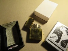 ZIPPO LIGHTER NEW 1935 REPLICA  BRASS INSERT UNBUFFED UNPLATED  WORN DIRTY LOOK
