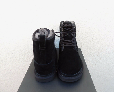 UGG Harkley Ankle Boots Men’s Size 7 Black Suede Wool Lined‎ Winter Lace Up Men main image 4