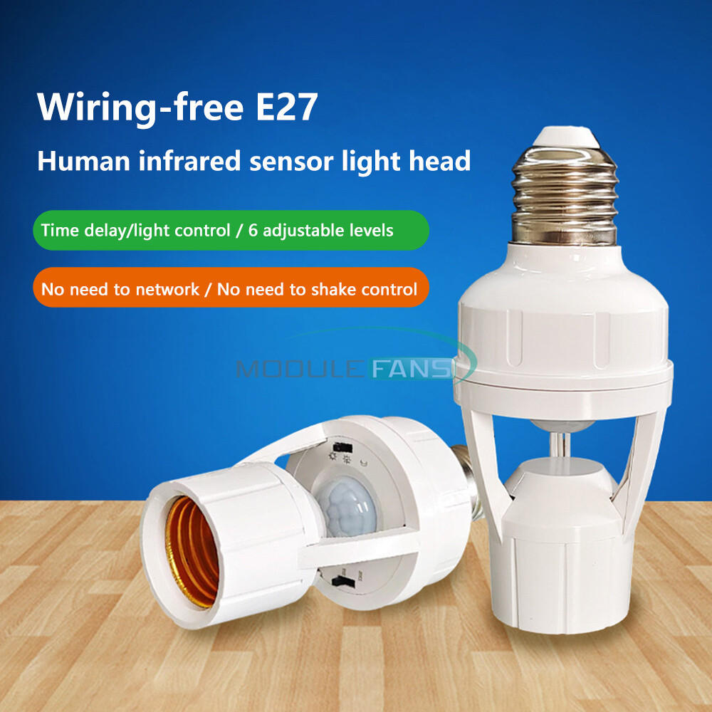 1-10 PIR Human Induction Motion Sensor LED Lamp Socket Base E27 Lamp Holder Lot