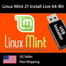Linux Mint 21 Operating System 64-Bit Windows Alternative Bootable Install PC