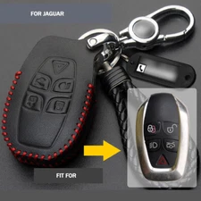 For JAGUAR XJ 11-16 Genuine Leather Keyless Remote Smart Key Fob Cover Shell Bag
