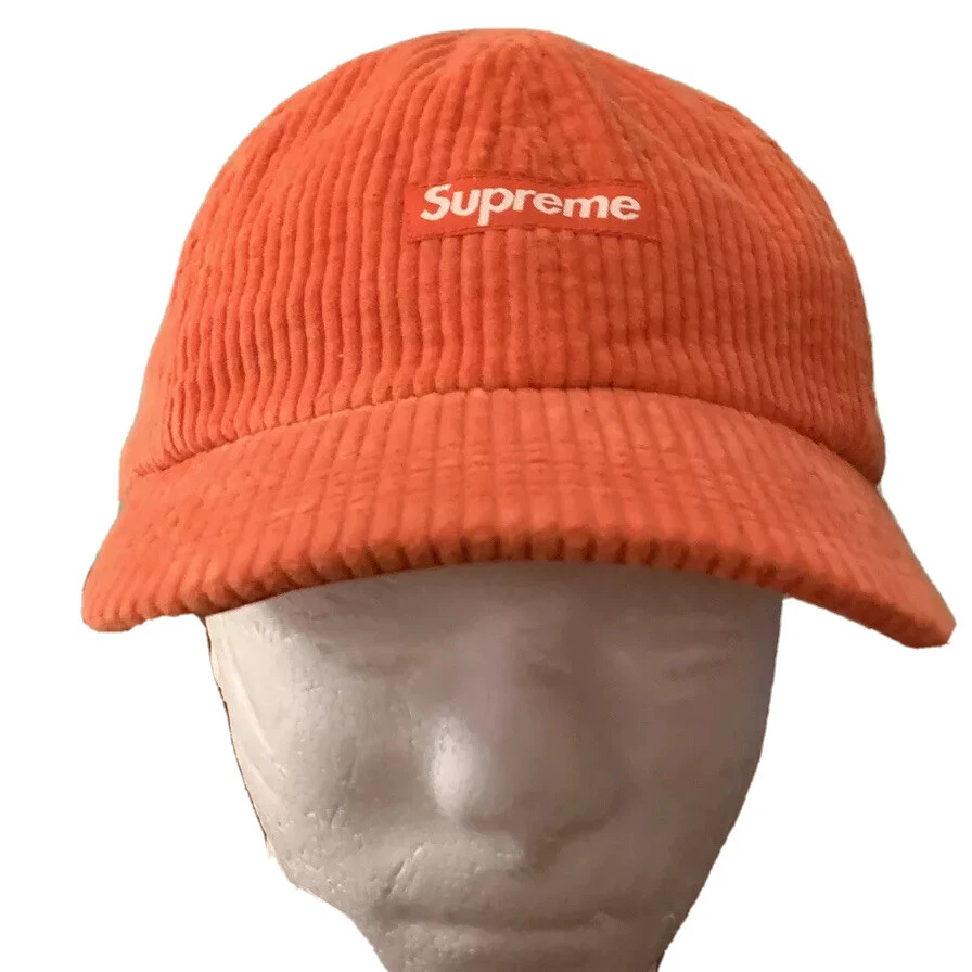 SUPREME RIPPLE VELOURS CÔTELÉ PETITE BOÎTE 6 PANNEAUX CHAPEAU OS FW20 (AUTHENTIQUE) ORANGE
