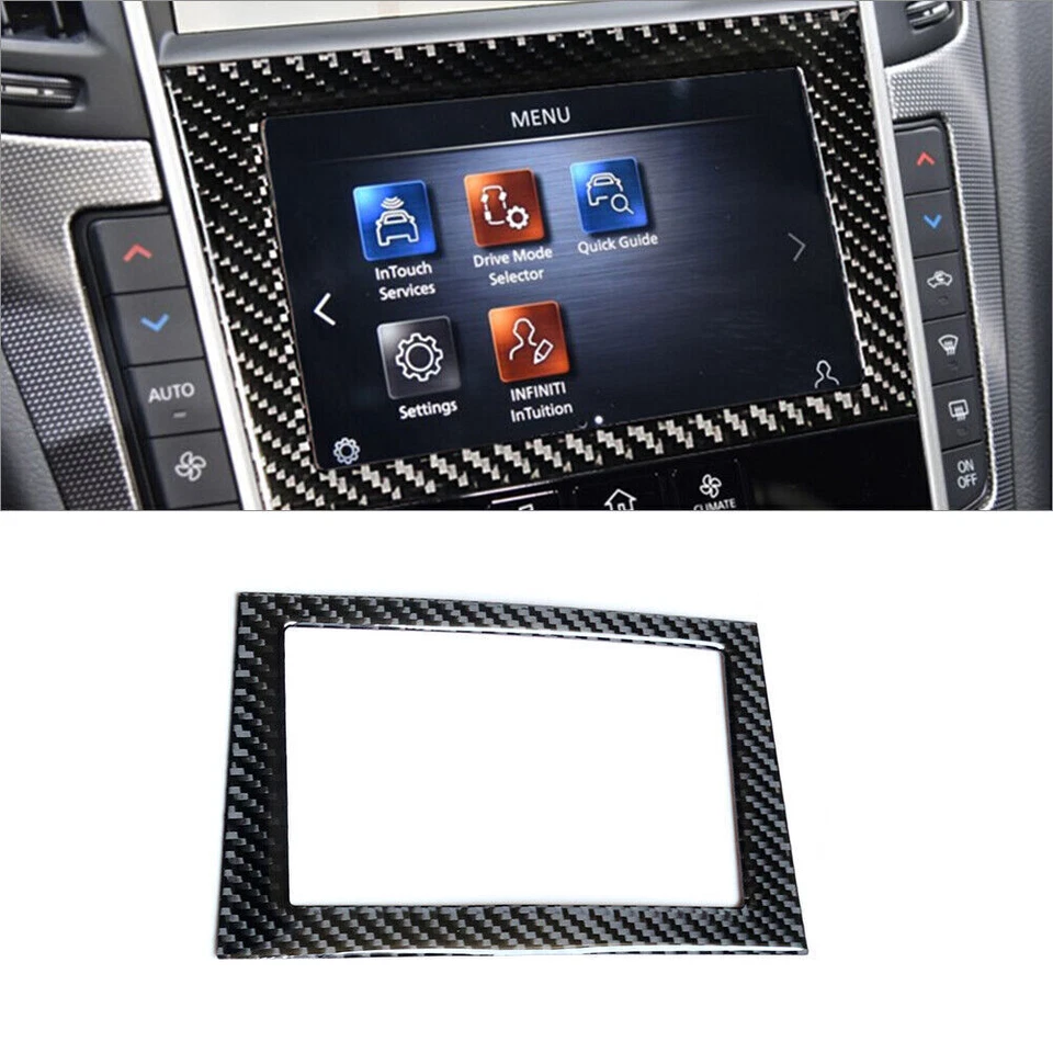 Kit de cubierta de consola central de fibra de carbono para Infiniti Q50 Q60 2014-2019 10 piezas Foto 4 de 4