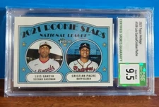 2021 Topps Heritage Rookie Stars Luis Garcia Cristian Pache Rookie CSG 9.5 GEM