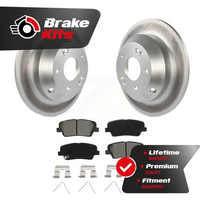 Rear Coated Disc Brake Rotor And Semi-Metallic Pad Kit For 2016-2019 Kia Sorento