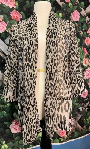 Chicos Cardigan 1 Womens Leopard Animal Print Shee