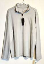 Van Heusen Gray Mens Pullover 1/4 Zip Collared Fleece Long Sleeve Shirt Size M