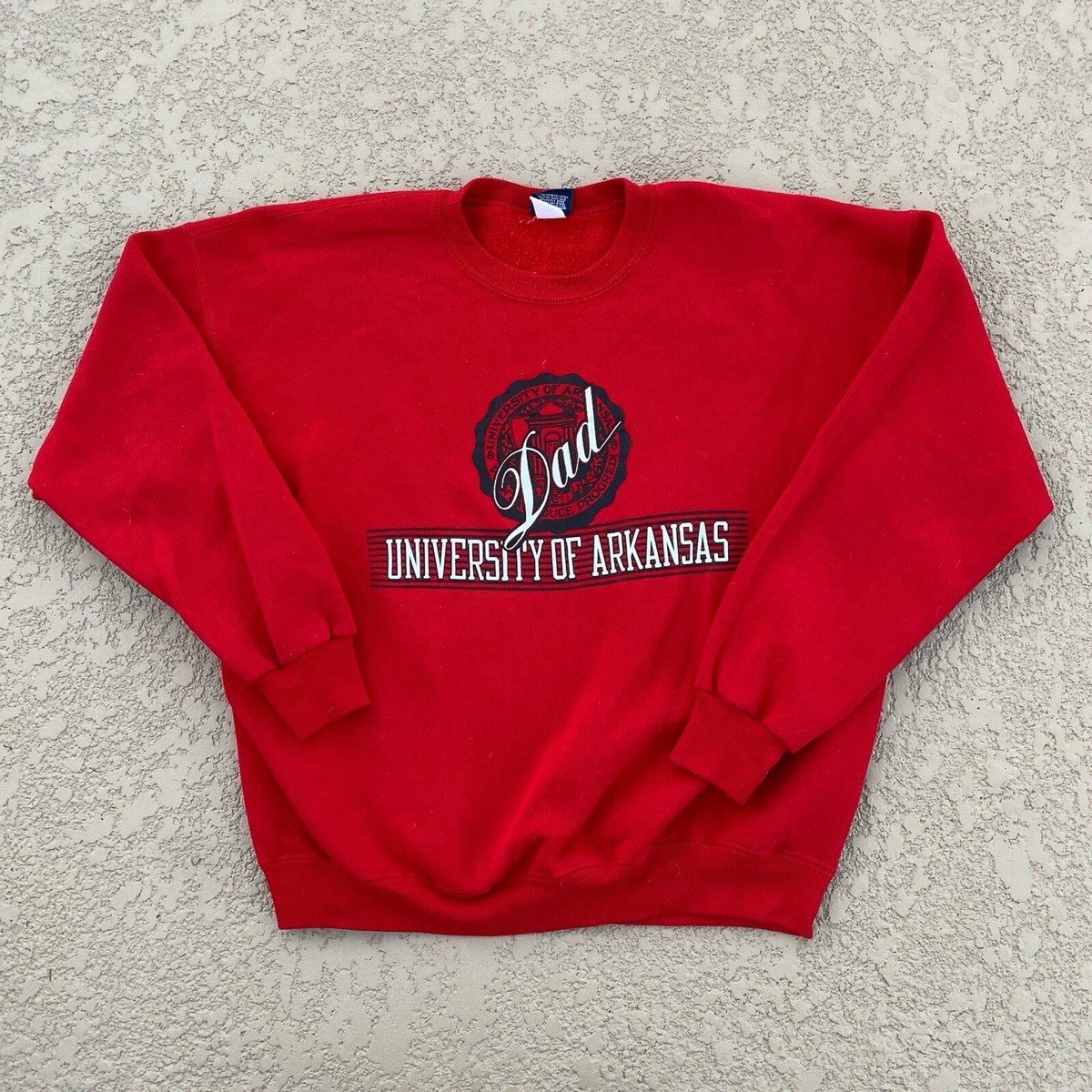 Vintage Arkansas Razorbacks Sweatshirt Mens XXLarge Red Collegiate