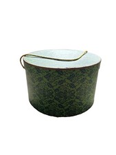 Vintage Ladies Hat Box With Handle 11  Diameter, 7  Height