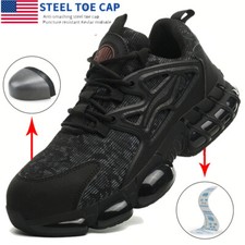 Mens Safety Shoes Steel Toe Shoes Breathable Work Boots Indestructible Sneakers