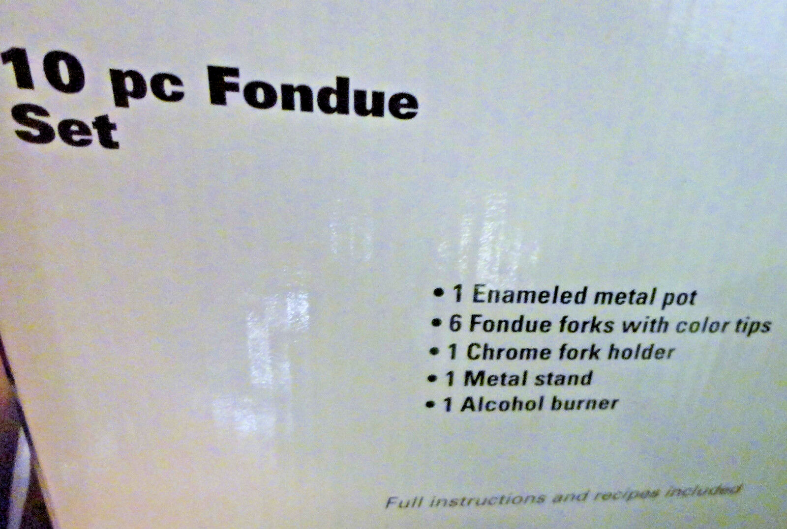 Trudeau 10 Piece Fondue Complete Set With 6 Colored Fork with Holder & Burner