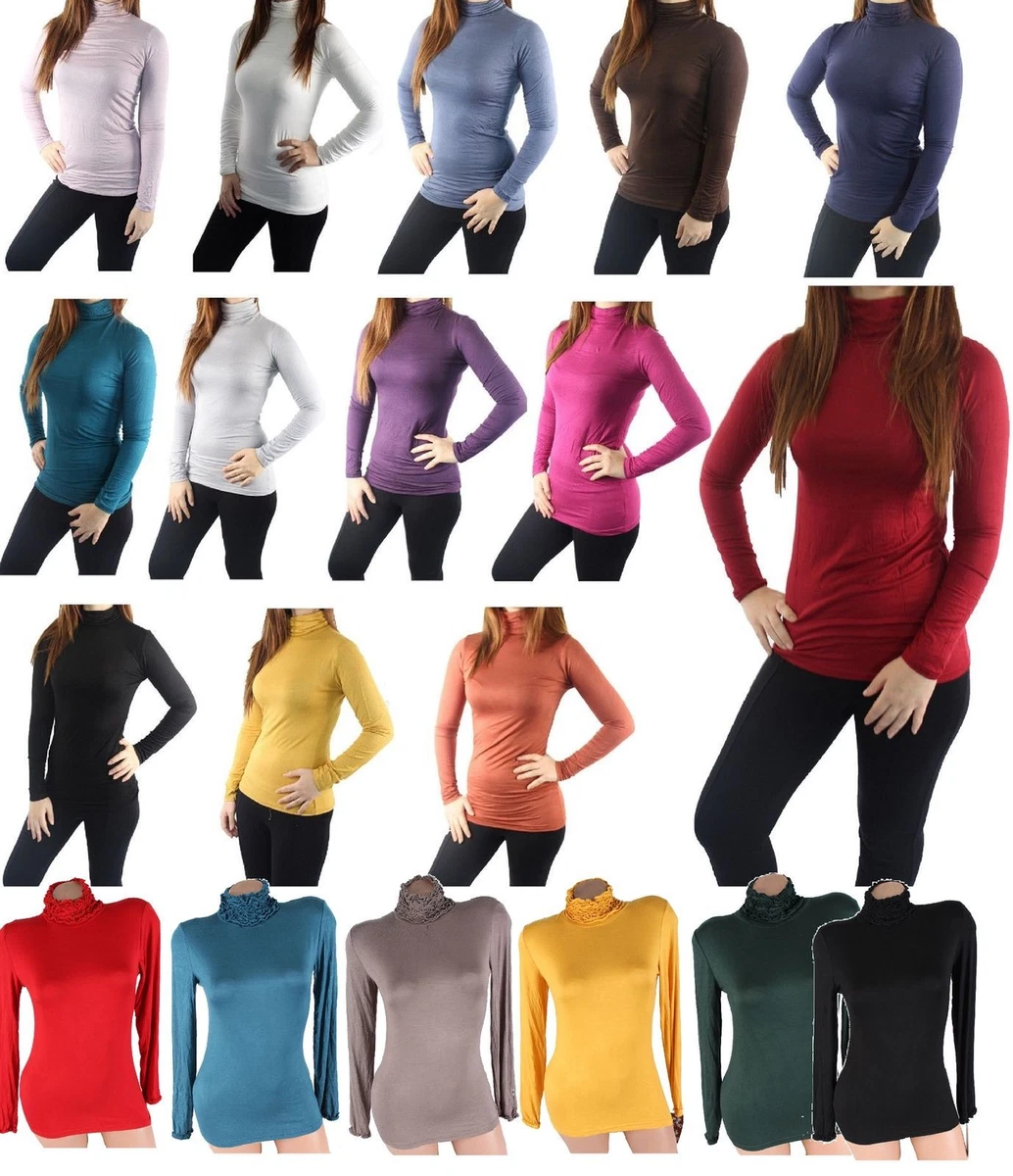 2er Pack Langarmshirts Damen - Baumwolle Slim Fit Für Jeden Tag