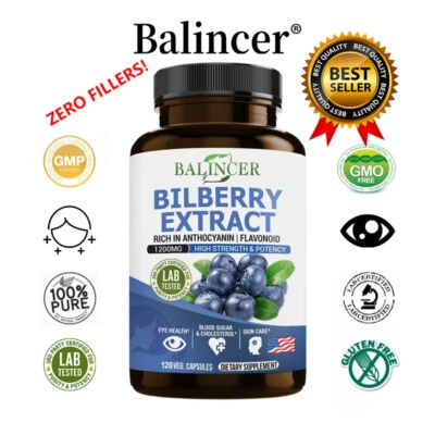 BALINCER Bilberry Extract Supports Eye Health, Vision Protection, Anti-aging, and Beauty