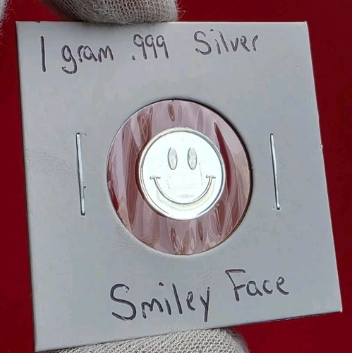 Smiley Face 🙂 - 1 Gram .999 Fine Pure Silver Bullion Mini Proof Round Coin