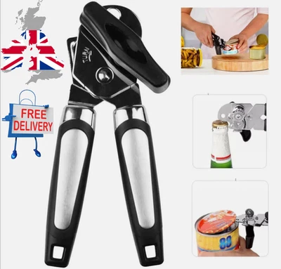 Heavy Duty Stainless Steel Tin Can Opener Cutter Easy Comfy Handle Grip Kitchen - Image 1 of 4