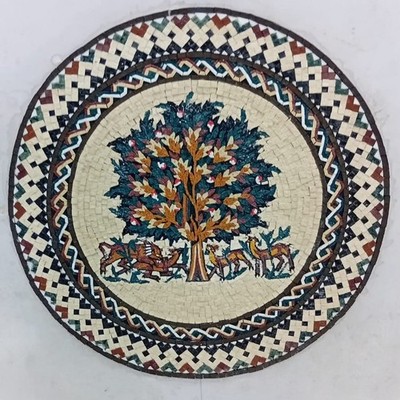 Handmade Micro Mosaic Tree of Life Art   16'' Marble Stone Wall Decor Sculpture