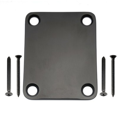 Musiclily Pro Black 4-Bolt Steel Neck Plate For Stratocaster Telecaster Guitar