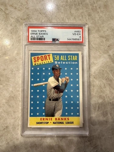 1958 Topps - Sport Magazine '58 All Star Selection Ernie Banks #482 PSA 4 VG-EX
