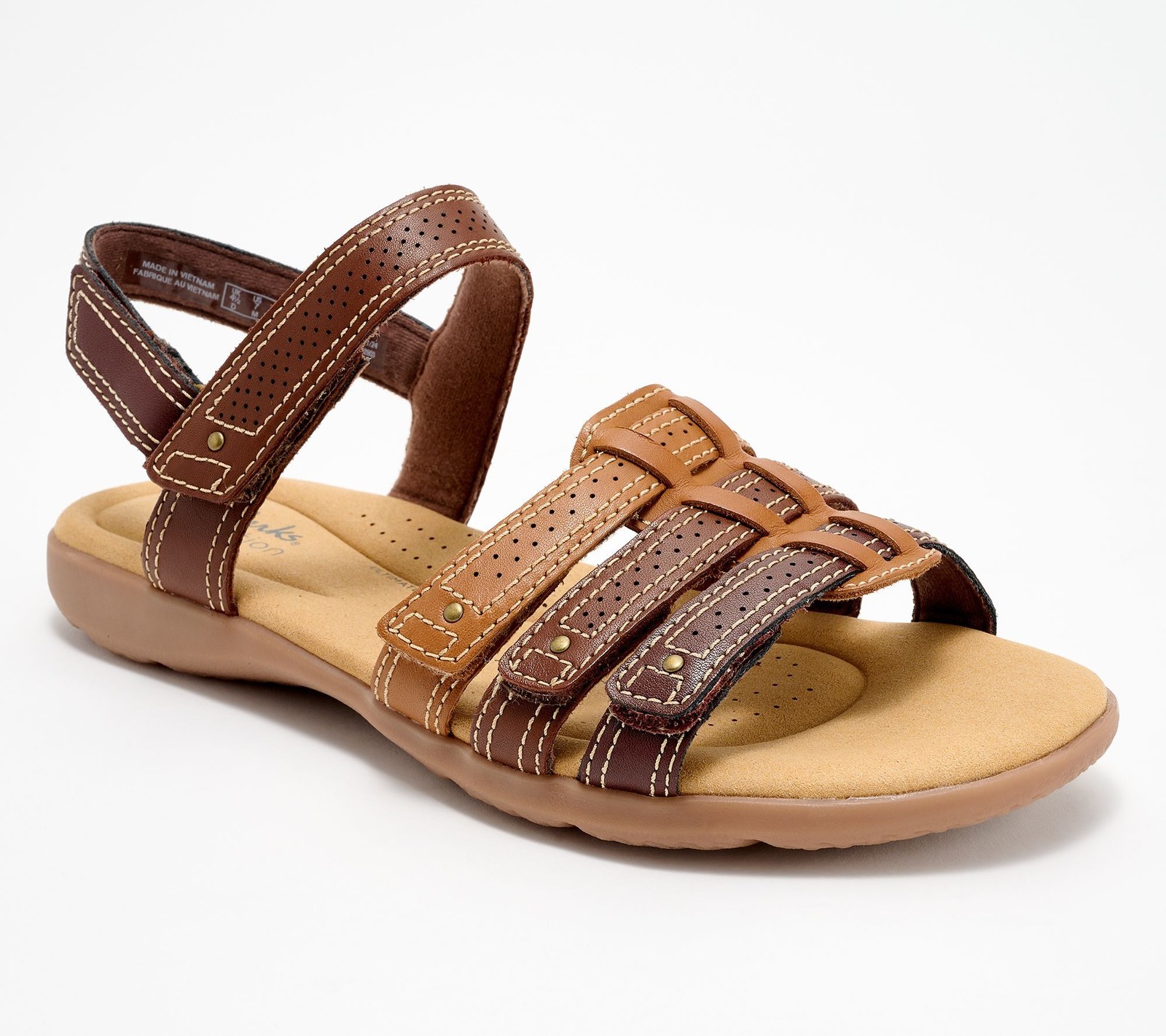 Clarks Footwear Women's Sz 6 Collection Adjustable Sandals Brown A679026