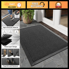 Durable Non-Slip Outdoor Doormat 17"x29" - Heavy Duty Dirt Trapper Entry Mat, Gr