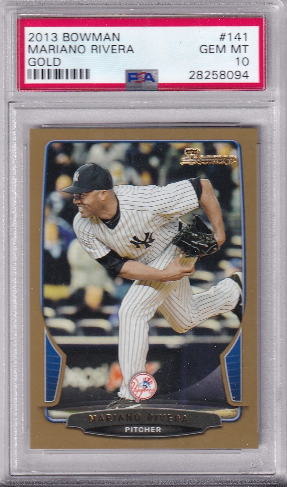 2013 Bowman Gold Mariano Rivera #141 PSA 10